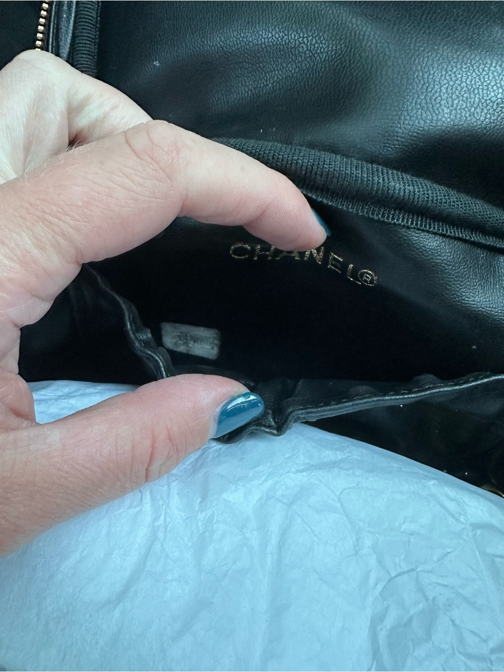 CHANEL Black Quilted Leather Toiletry Case with Gold Hardware/ OR could be a bag - Picture 7 of 16